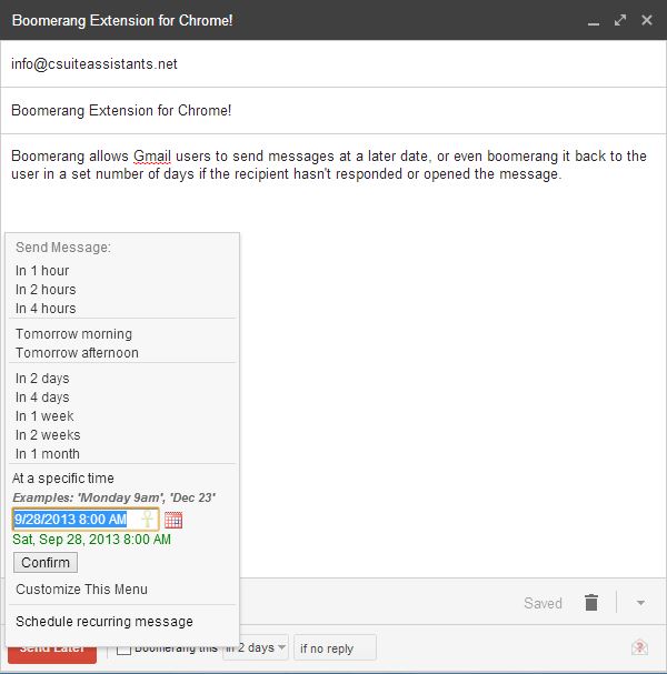 boomerang for email messages